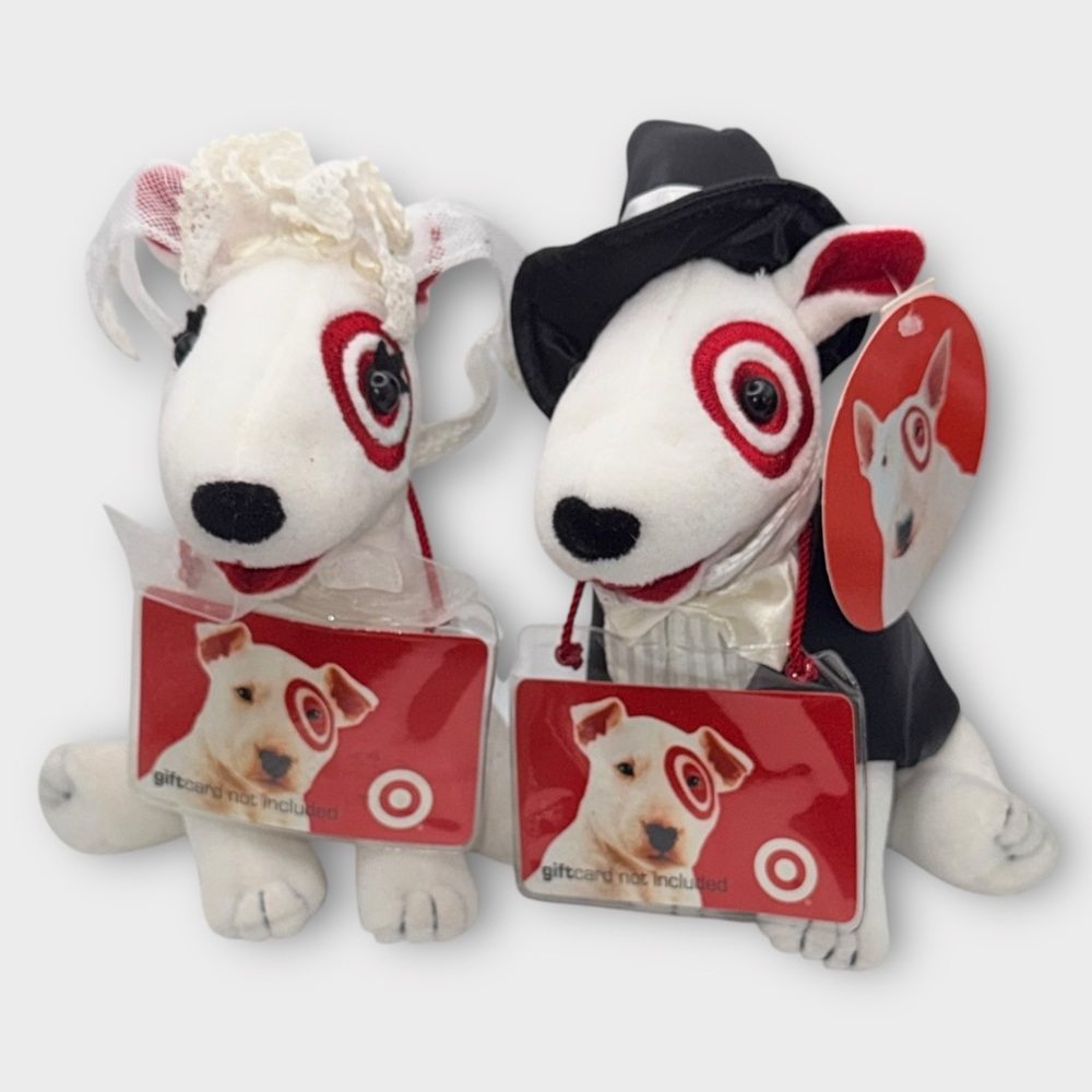Vintage Target Bullseye Plush Bride and Groom